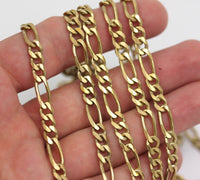 2 M Figaro Soldered Faceted Raw Brass Chain (14x4.5mm - 10.5x4.5mm) - W63