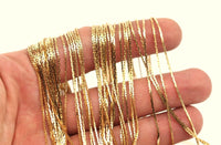 Tiny Brass Chain, 5 Meters - 16.5 Feet Tiny Raw Brass Soldered Chain (0.70mm) BS 1014