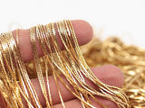 Tiny Brass Chain, 5 Meters - 16.5 Feet Tiny Raw Brass Soldered Chain (0.70mm) BS 1014