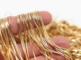 Tiny Brass Chain, 5 Meters - 16.5 Feet Tiny Raw Brass Soldered Chain (0.70mm)  BS 1014