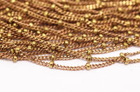 Red Brass Chain, 5m (1.6mm) Faceted Red Brass Soldered Chain - Ybt008 ( Z014 )