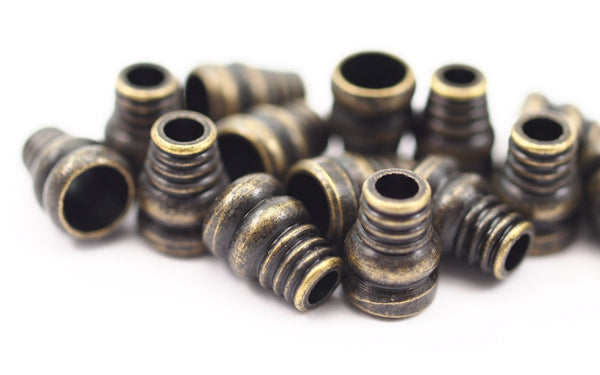 12 Antique Brass Industrial Tubes, Spacer Beads, End Beads, Findings (12x9 Mm)  D0075