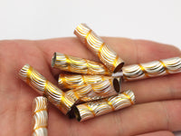 Aluminum Tube Beads, 24  Aluminum Tubes (29x7.5mm)  Al 499