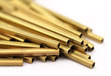 Brass Square Tubes - 50 Square Raw Brass Tubes (30x2x2mm) Sq22  A0714