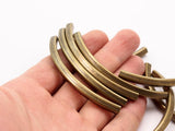 5 Square Oval Antique Brass Tubes (75x5x5mm) BRC296