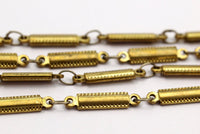 2 M. Raw Brass Soldered Bar Link Chain (12.7 mm)