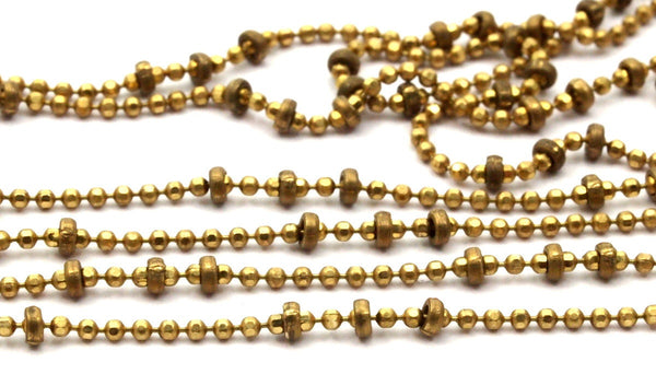 5 M. (1.2mm) Raw Brass Ball Chain Brs4534 ( Z050 )