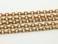 5 M Faceted Raw Brass Soldered Chain (3.80x2.60x0.75 Mm) W5-10  ( Z097 )