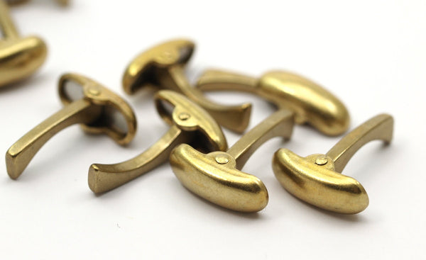 Brass Cufflink Finding, 8 Raw Brass Cufflink Blanks A0650