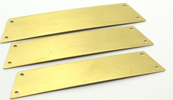 DIY Brass Bracelet, 6 Raw Brass Trapezoid Bracelet Blanks 4 Holes (15x80mm)  Brass 833  A0597