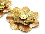 Raw Brass Flower Setting , Findings 40 Mm  D026 C047