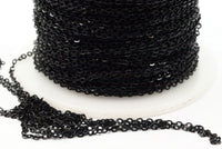 Black Goth Chain, 90 M (1.5x2mm) Black Brass Soldered Chain - Y006 BLACK ( Z002 )