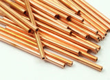 Copper Tube Beads - 12 Raw Copper Tube Beads (2x45mm)   A0665