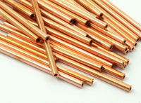 Copper Tube Beads - 25 Raw Copper Tube Beads (2x45mm)   A0665