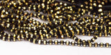 10 M 1.2 Mm Black Gold Brass Faceted Ball Chain  ( Z025 )