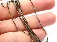 10 M 1.2 Mm Black Gold Brass Faceted Ball Chain  ( Z025 )