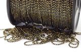 10 M 1.2 Mm Black Gold Brass Faceted Ball Chain  ( Z025 )