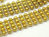 Brass Bracelet Chain, 1 M Raw Brass 4 Soldered Strand Ball Chain (13.5x3.2mm)  ( Z103 )