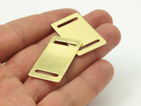 Brass Stamping Blank, 8 Raw Brass Stamping Blanks With 2 Holes (35x20x0.80mm) - Brass 3520 A0143