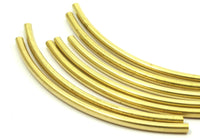 Brass Noodle Tube, 12 Raw Brass Curved Extra Long Tube Findings (110x5mm) Brc258