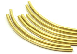 Brass Noodle Tube, 12 Raw Brass Curved Extra Long Tube Findings (110x5mm) Brc258