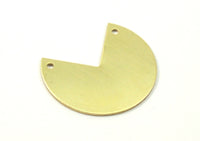 Brass Necklace Supply, 10 Raw Brass Stamping Blank Pendants With 2 Holes (30x25x0.80mm) B0208