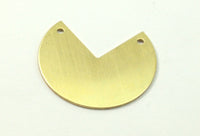 Brass Necklace Supply, 10 Raw Brass Stamping Blank Pendants With 2 Holes (30x25x0.80mm) B0208