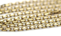 2 M Faceted Raw Brass Soldered Chain (5x3 Mm) Or53 Z131