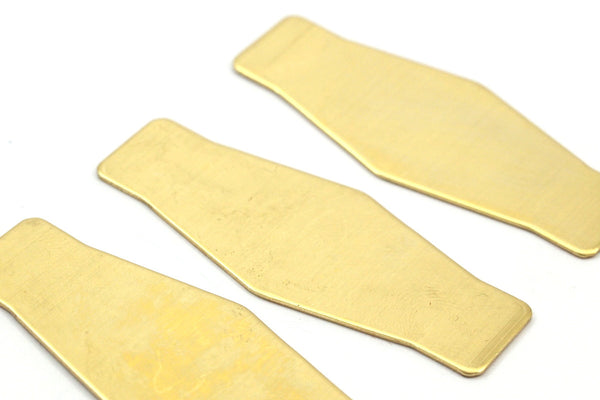 Brass Geometric Blank, 5 Raw Brass Geometric Blanks (52x21x0.80mm)   D162--C089