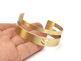 Brass Chevron Cuff - 2 Raw Brass Chevron Cuff Bracelet Bangles (20x155x0.80mm) Brc025