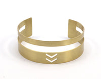 Brass Chevron Cuff - 2 Raw Brass Chevron Cuff Bracelet Bangles (20x155x0.80mm) Brc025