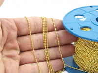 Yellow Ball Chain, 20 Meters  (1.5mm) Yellow Brass Ball Chain  Z081