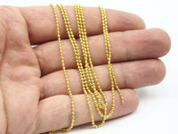 Yellow Ball Chain, 20 Meters  (1.5mm) Yellow Brass Ball Chain  Z081