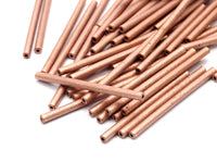 Copper Tube Beads - 12 Raw Copper Tube Beads (2x30mm) D0365