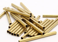 Brass Tube Beads, 50 Huge Raw Brass Square Tubes (2x30mm) Bs 1568