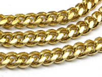 Big Chain, Link Chain, 1 M. Faceted Raw Brass Open Link Curb Chain (10x8.3mm) Bs 1009