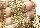 Open Link Chain, 4m Faceted Raw Brass Soldered Chain (7x4.7x1mm) Bs 1058