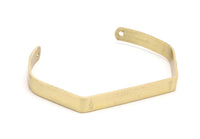 Brass Cuff Bracelet - 8 Raw Brass Cuff Bracelet Blank Bangle With 2 Holes (145x6x1mm) BRC066