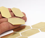 8 Raw Brass Hexagon Blanks (23x44.5x0.80mm) D0507