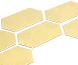 8 Raw Brass Hexagon Blanks (23x44.5x0.80mm) D0507