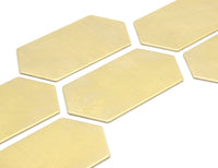 8 Raw Brass Hexagon Blanks (23x44.5x0.80mm) D0507