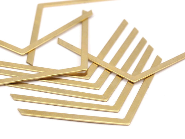 Brass Chevron Blank, 12 Raw Brass Chevron Blanks (70x3x0.80mm) A0867--N0636