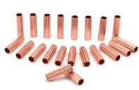 Copper Star Tubes - 12 Raw Copper Star Shaped Tube Beads  (6x20mm)  D0452