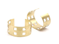 Cuff With Squares - 6 Raw Brass Cuffs (150x19x0.80mm)  Brc118