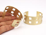 Cuff With Squares - 6 Raw Brass Cuffs (150x19x0.80mm)  Brc118