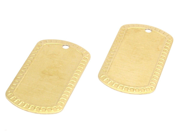 Brass Military Blank, 6 Raw Brass Military Tags (50x28x0.80mm) B-6