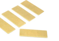 Rectangle Geometric Stamping Blank, 12 Raw Brass Rectangle Stamping Blanks, (40x15x0.80mm) A0919