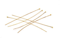 Long Ball Pin, 50 Raw Brass Ball Pins (70x0.7mm) Brc 229