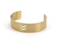 Brass Chevron Cuff - 2 Raw Brass Chevron Cuff Bracelet Blank Bangle Without Holes (5x0.80 mm) BRC029