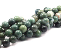 Moss Agate  14mm Gemstone Beads Full Strand G477